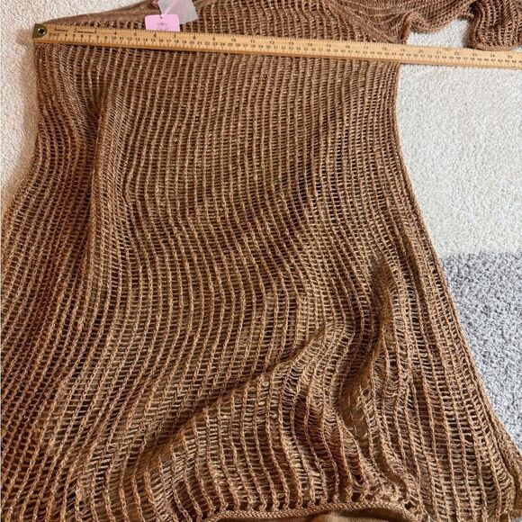 Calypso St. Barth Dress Womens Sz L Annelies sweater Knit one shoulder Metallic - Picture 4 of 11